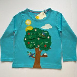 NWT Mini Boden HTF Lift-the-Flaps Four Seasons T-Shirt 3/4Y